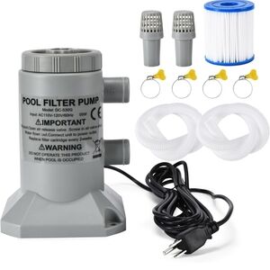Gray Pool Filter Pump with Accessories